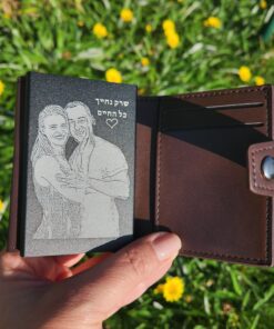 ארנק כרטיסים נשלפים עם חריטת תמונה