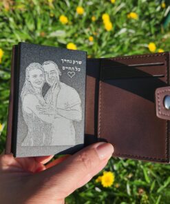 ארנק כרטיסים נשלפים עם חריטת תמונה