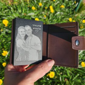 ארנק כרטיסים נשלפים עם חריטת תמונה