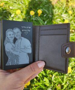 ארנק כרטיסים נשלפים עם חריטת תמונה