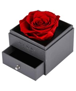 מארז ורד עם שרשרת עם תמונה מיקרסקופית של אוהב אותך בשפות העולם