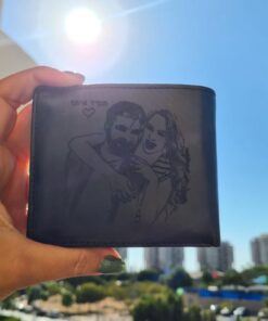 ארנק איטלקי שחור לגבר עם תמונה