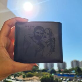 ארנק איטלקי שחור לגבר עם תמונה