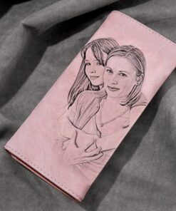 ארנק ורוד לאשה עם חריטת תמונה