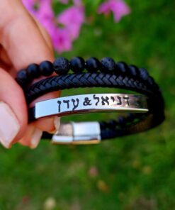 צמיד לגבר עם חריטה