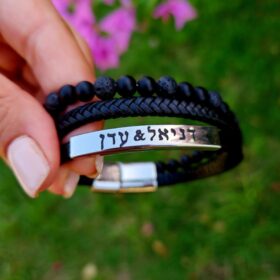 צמיד לגבר עם חריטה