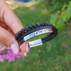 צמיד לגבר עם חריטה