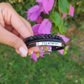 צמיד לגבר עם חריטה