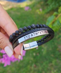 צמיד לגבר עם חריטה