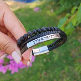 צמיד לגבר עם חריטה