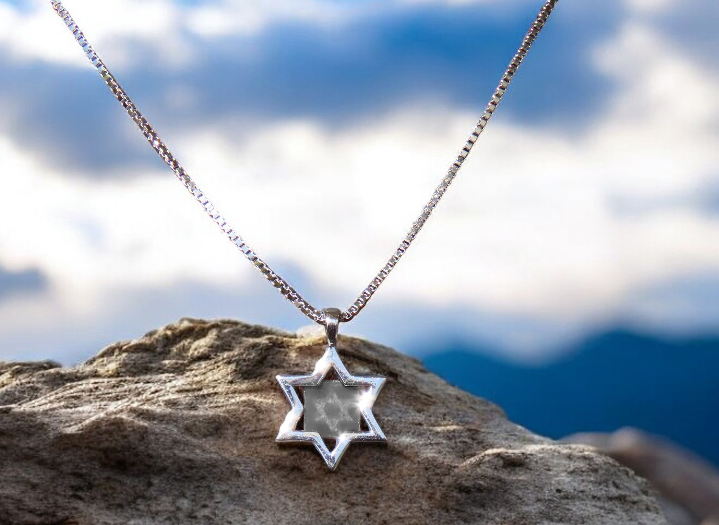 שרשרת מגן דוד לגבר כולל שבב כל התנך - Image 2