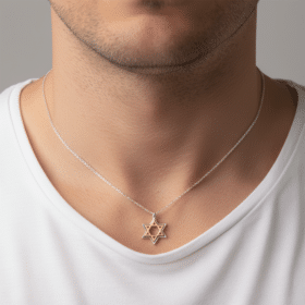 שרשרת מגן דוד כסף לגבר